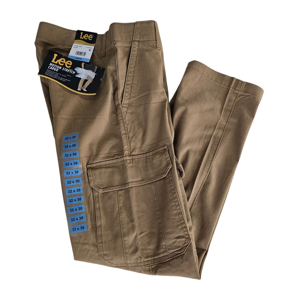 Lee Mens Cargo Pants Acorn Motion Stretch Regular Fit Straight Leg 32x30